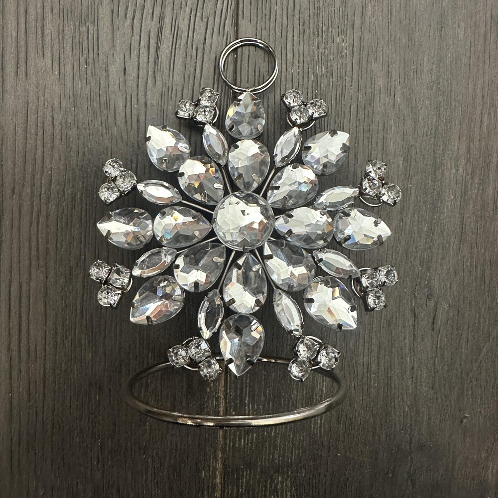 Clear Acrylic Gem Snowflake Centerpiece Card Photo Holder Christmas Tabletop